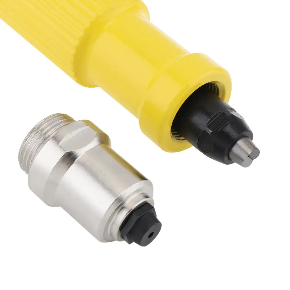 

Yellow Hard Metal Electric Riveting Gun Adapter with 2.2 / 2.5 / 3.2mm Diameter Rivet Head and Handle Wrench for Electric Drill
