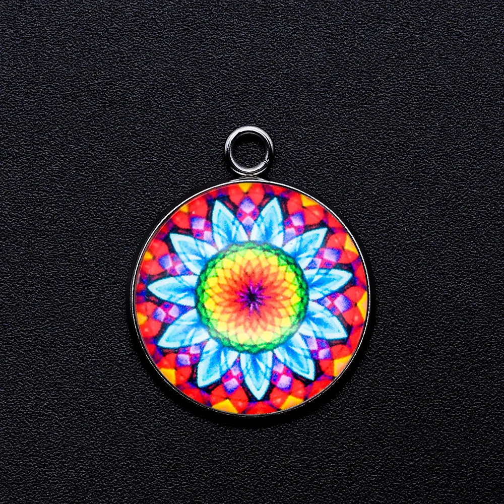 5 шт./лот подвеска в виде солнечного цветка мандалы кабошона Ювелирное Украшение