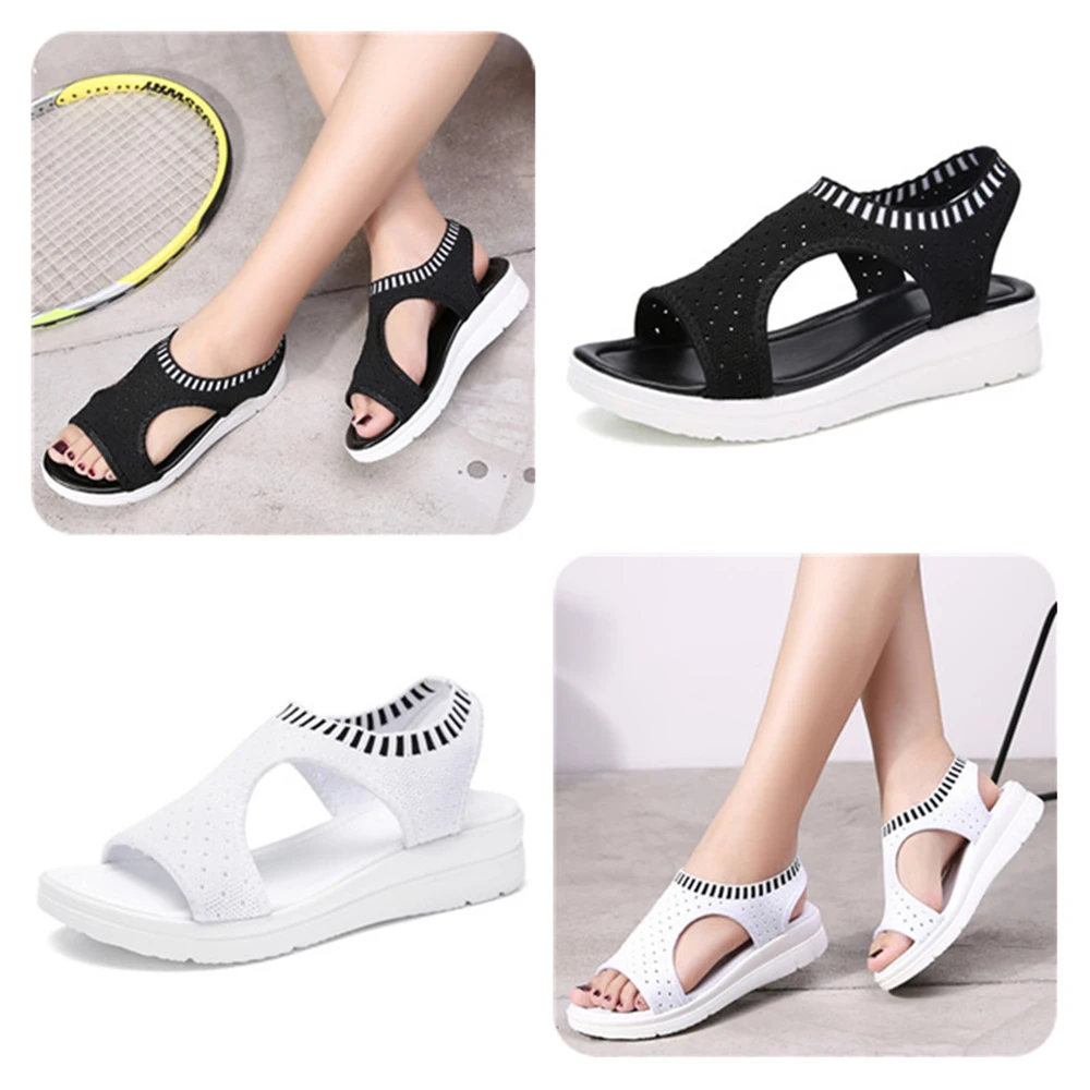 

Gladiator Sandalias mujer 2020 Female Wedge Heels Shoes Women Summer Comfortable Sandals Slip-on Flat Sandals Platform Sandalias