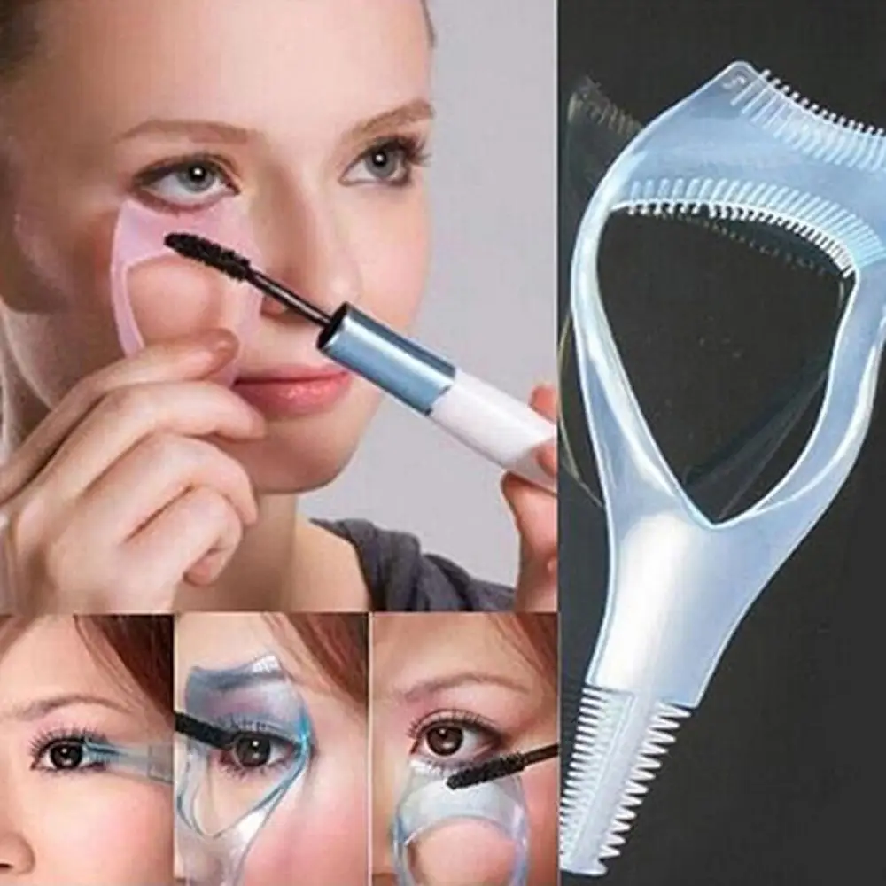 

3 in 1 Eyelash Curler Plastic Mascara Guide Applicator Mascara Eyelash Brush Curler Lash Comb Multifunction Beauty Tool
