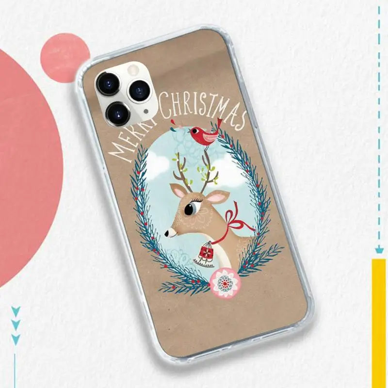 

Christmas Elk Series cartoon cute animal Phone Case for iPhone 11 12 pro XS MAX 8 7 6 6S Plus X 5S SE 2020 XR