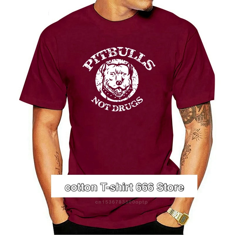 

Дизайнерская футболка с Humor Pitbulls Not Drug для взрослых и девочек, 2020, уникальные мужские футболки, xxxl, 4xl, 5xl, хлопковая сумасшедшая футболка