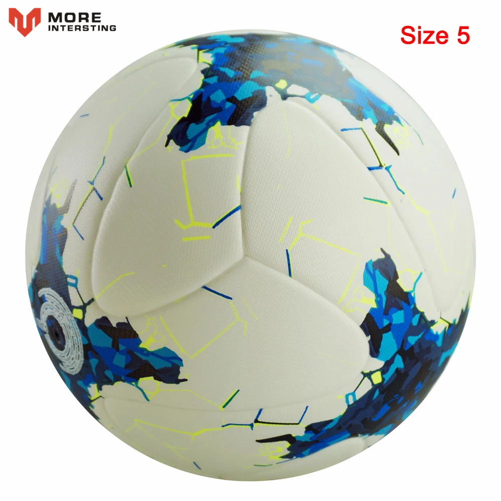 R-Blue White Size 5 Российский профессиональный Размер 4 Размер 5 футбол PU бесшовный футбольный мяч цель командный матч тренировочные мячи Лига futbol bola - Цвет: R-Blue White Size 5