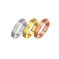 stainless steel with zircon peach heart ring popular zircon ring for women wedding luxury jewelry 2021 trendy size 5 10