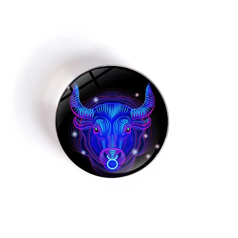 QIYUE 12 созвездий Магнитная Хрустальная круглая стеклянная наклейка на