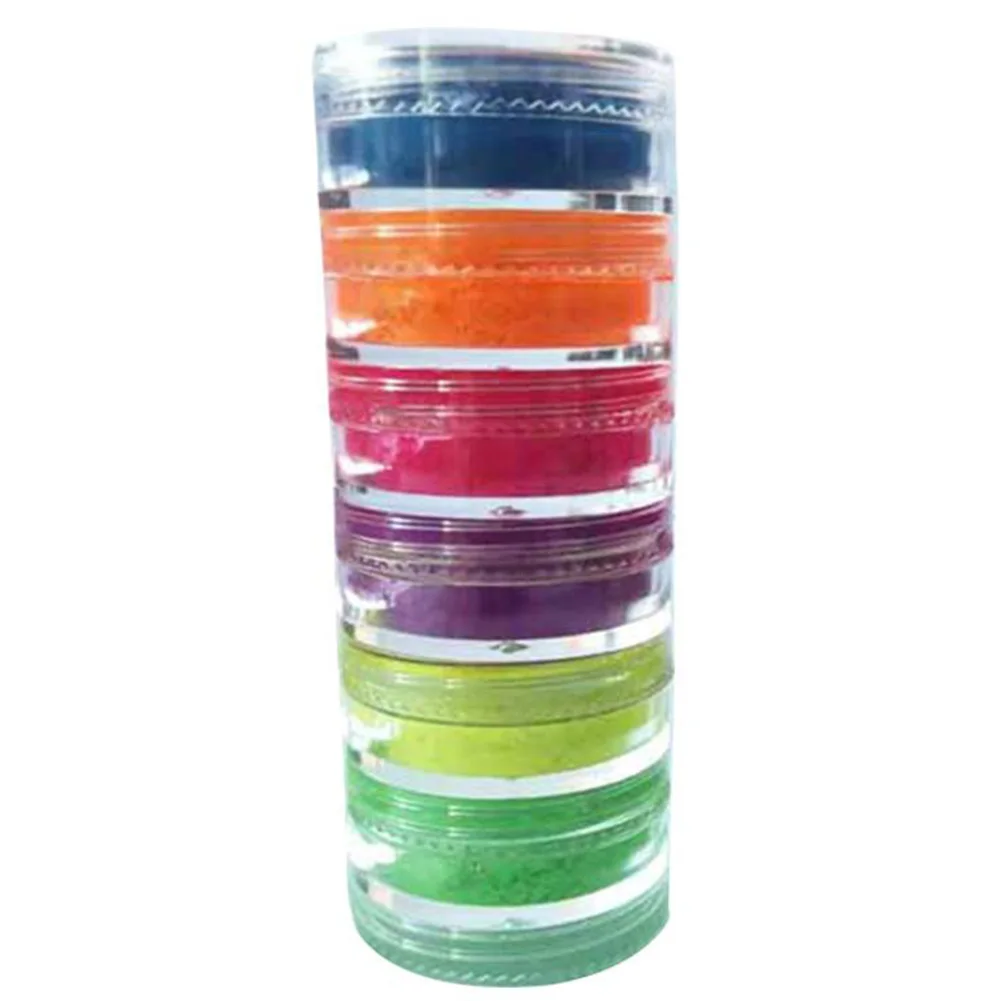 6 цветов пыль светящаяся фотоблестящая пудра для Ногтей Стойкий Блестящий