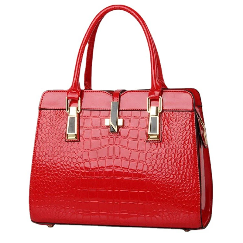 women luxury alligator pattern top handle hand bag fashion handbags female pu leather crossbody shoulder bags bolso feminina free global shipping