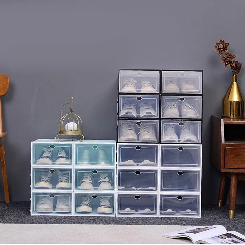 6 шт. чехол для обуви с откидной крышкой утолщенный Прозрачный хранения