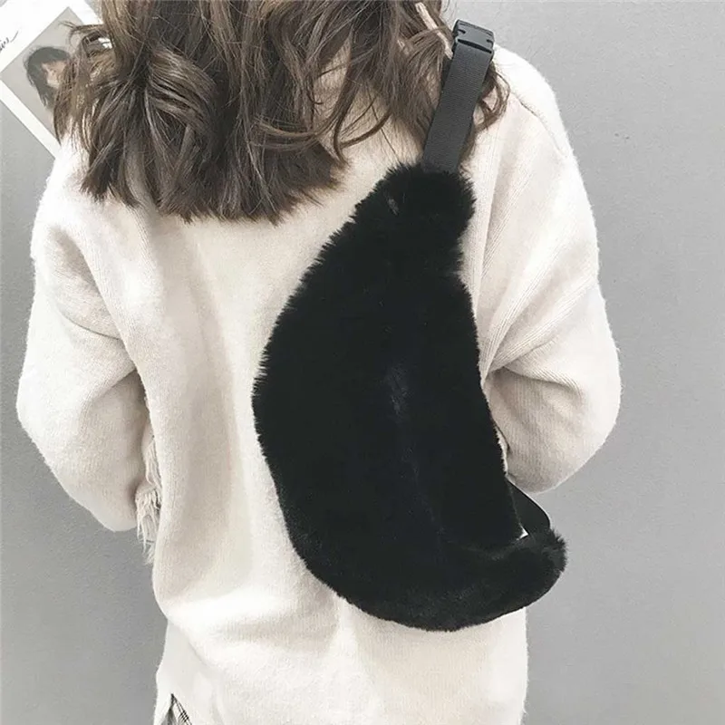 Модная Меховая забавная сумка новая женская зимняя меховая плюшевая поясная