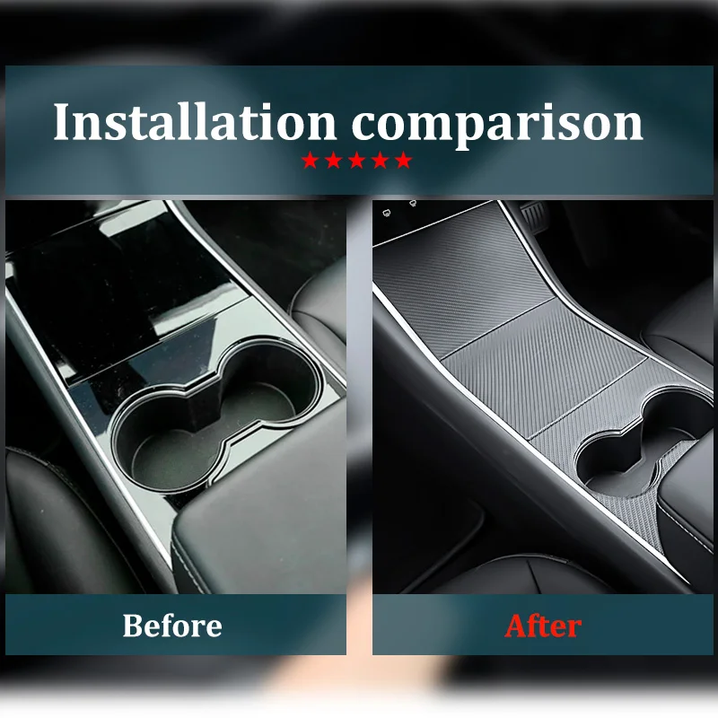 auto Interior Panel Cover Protect Consolle Decoration arbon/Black Fiber sports For Model 3 Y Three 2020 | Автомобили и мотоциклы