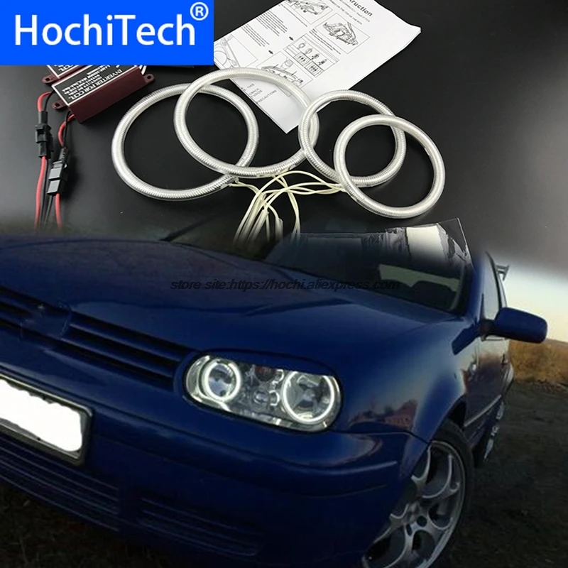 Комплект HochiTech ccfl с ангельскими глазками белая фара 6000k кольцами ореолом для