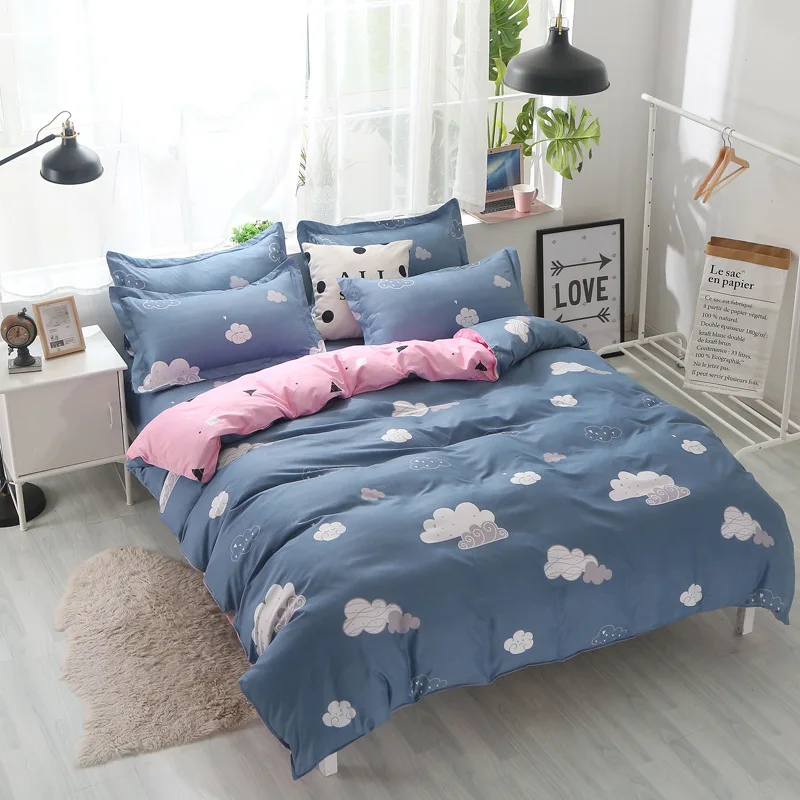 Пододеяльник простыня и наволочка комплект постельного белья из 4 предметов 1 2 м 5