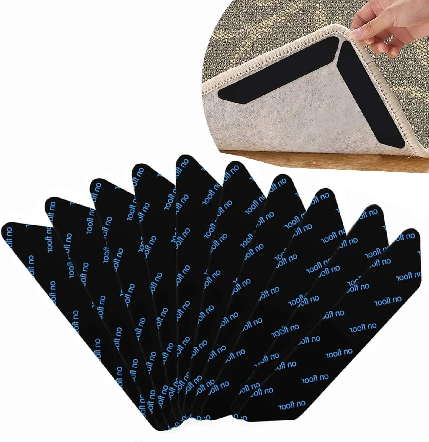 

10Pcs Carpet anti slip Anti Curling patch Washable Carpet Patch fixed sticker Floor Rug Mat Tape gripper Corners Pad TLSM