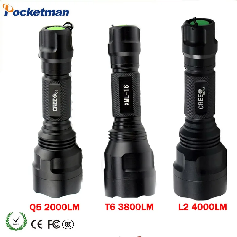 

New upgrade Powerful L2/T6/Q5 LED Flashlights Waterproof Torch Camping Flashlight Hand Light Work Light Bicycle Head Flashlight