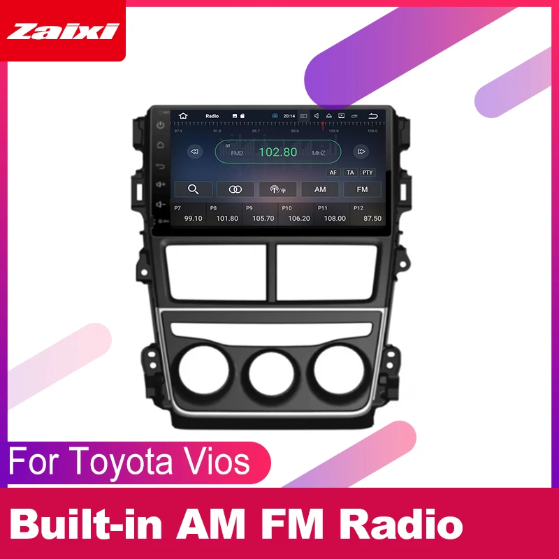 ZaiXi android автомобильный gps мультимедийный плеер для Toyota Vios Yaris 2018 dvd навигация Радио