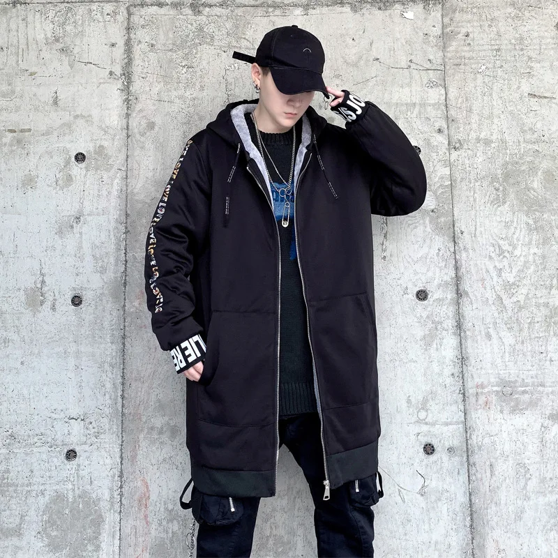 

Winter Men's Parka Medium Length Hooded Solid Thick Warm Wind-proof Casual Fashion Large Size Loose Quality Male Coat