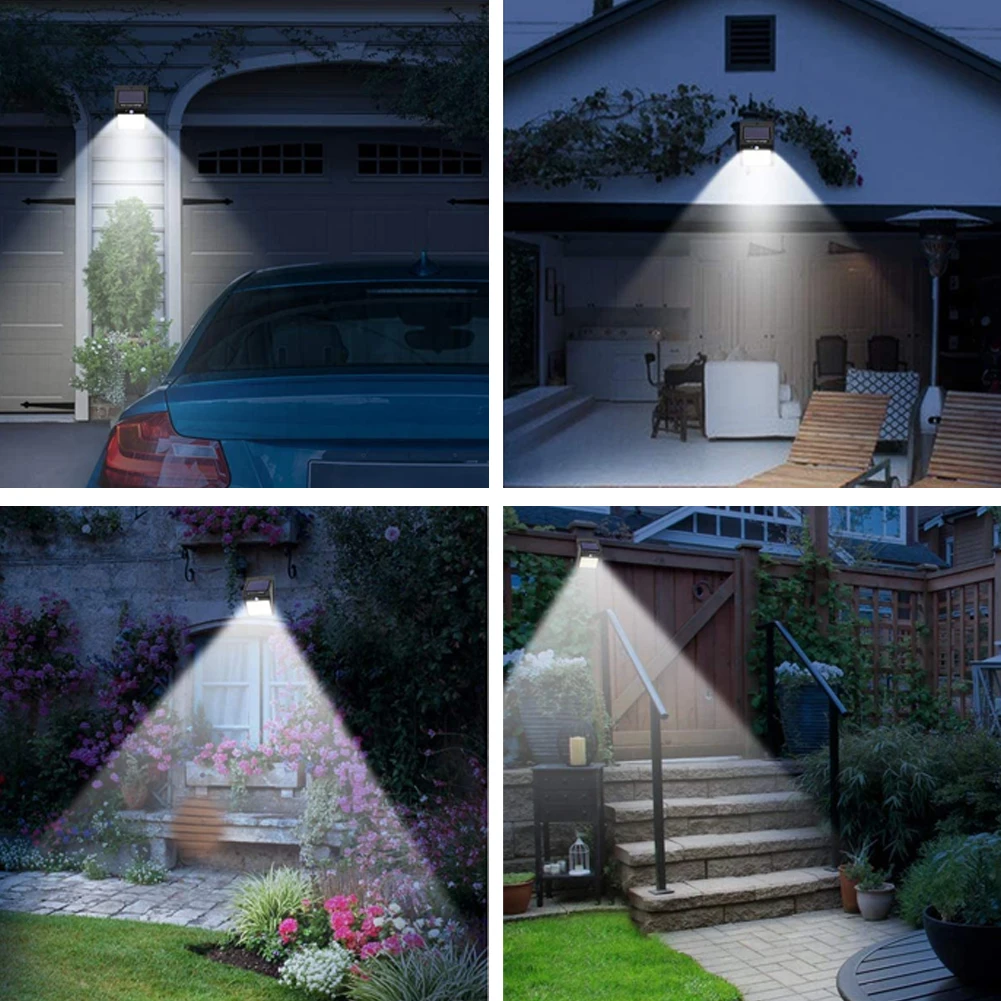 

Solar Lights Outdoor Wall Lamp Powered Wireless 140 LED Waterproof Sensor Security 3 Lighting Modes For Garden Yard