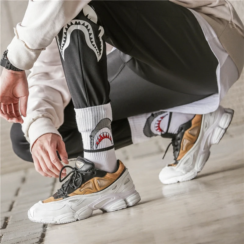 2 пар/лот в стиле &quotхип хоп&quot скейтборд уличной носки для мужчин из хлопка Акула