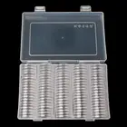 100 держатель для монет в капсулах, круглая коробка 27 мм, пластиковый органайзер для хранения предметов для коллекционирования