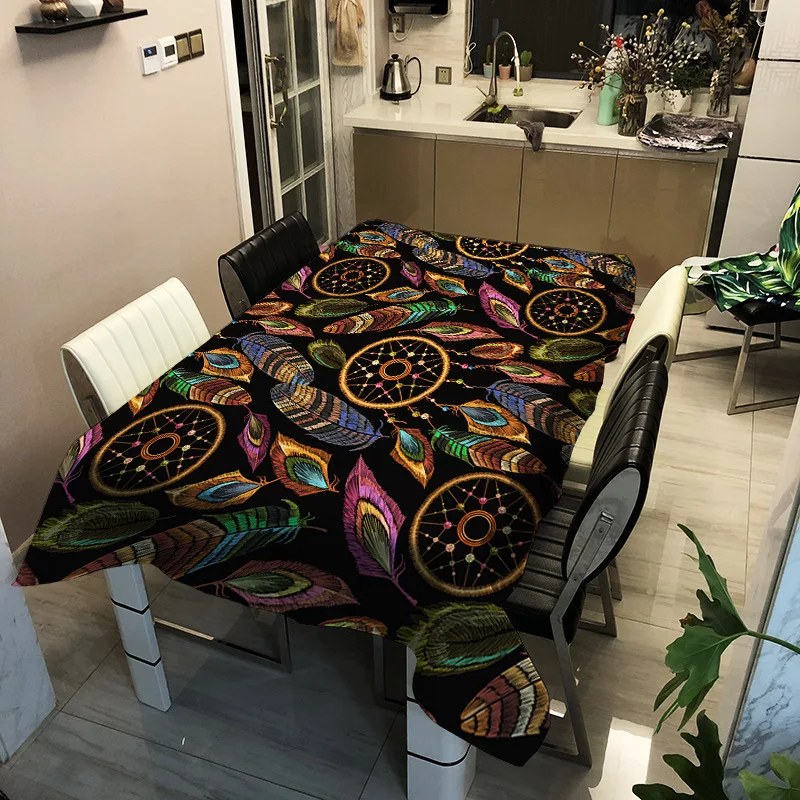 

Dreamcatcher pattern printed washable tablecloth