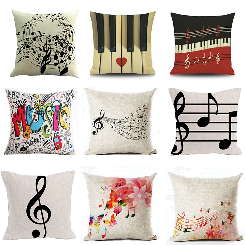 18 &quotв стиле ретро в виде скрипичного ключа печать Подушка Чехол для дома