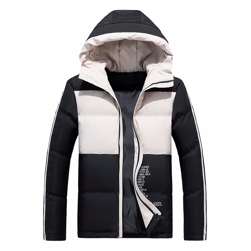 Парка мужская зимняя с капюшоном и карманами из хлопка|Мужские парки| |