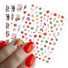 1 шт. золотые кленовые листья, осенняя 3D тема, простые осенние наклейки в виде листьев и цветов, слайдер, искусственный маникюр