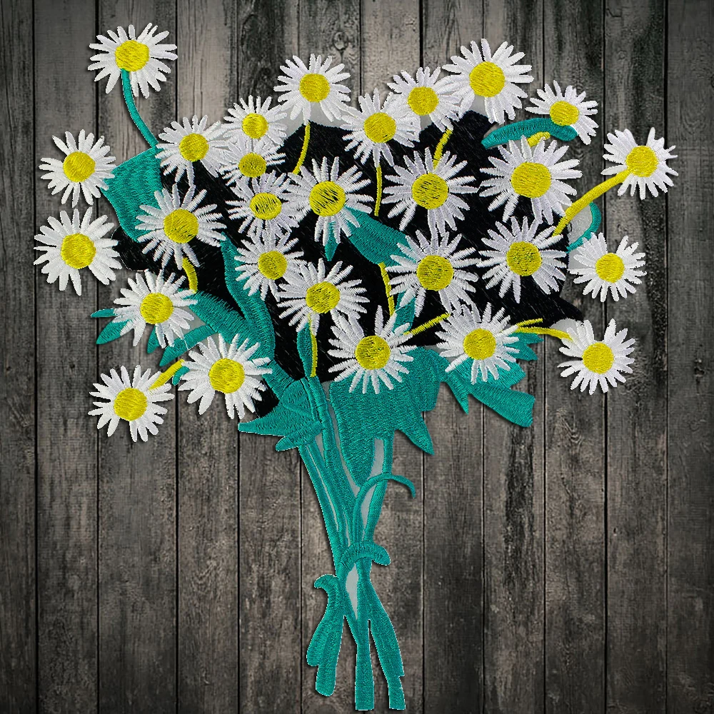 Вышитые большие гортензии тканевые наклейки декоративные джинсовые куртки