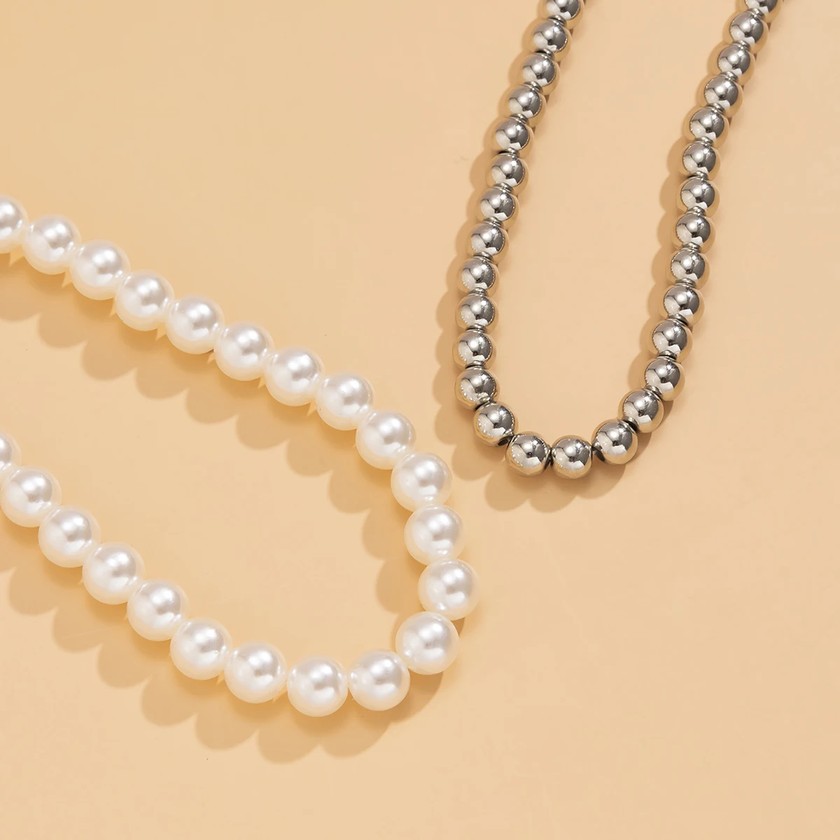 

SHIXIN Vintage Multi Layered Beaded Imitation Pearl Choker Necklace For Women Short Choker Collar Beads Necklace Fashion Jewelry