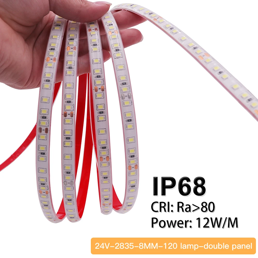 24В 20 м светодиодный светильник IP68 водонепроницаемый SMD 2835 120LED/m гибкий s полоски
