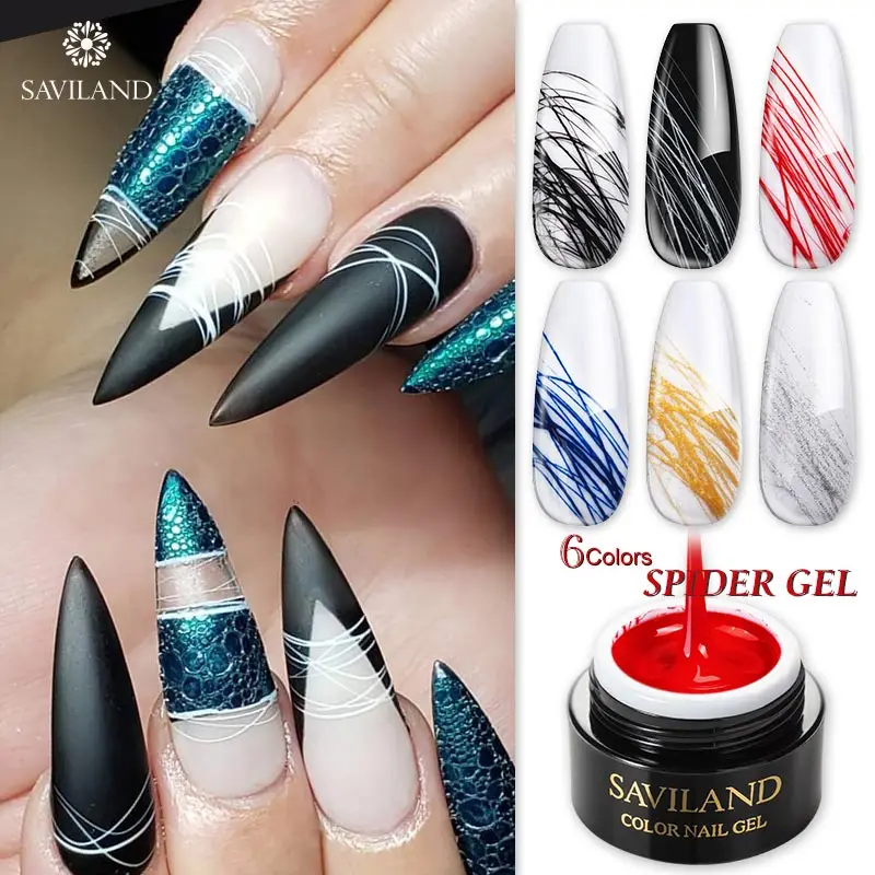 Saviland лак для ногтей волочильный гель краска потянув шелк фототерапия паук