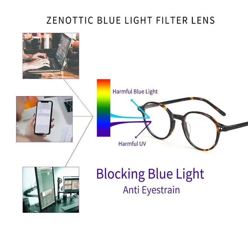 zenottic acetate anti blue light blocking glasses small round computer eyeglasses frame for men women optical myopia eyewear free global shipping