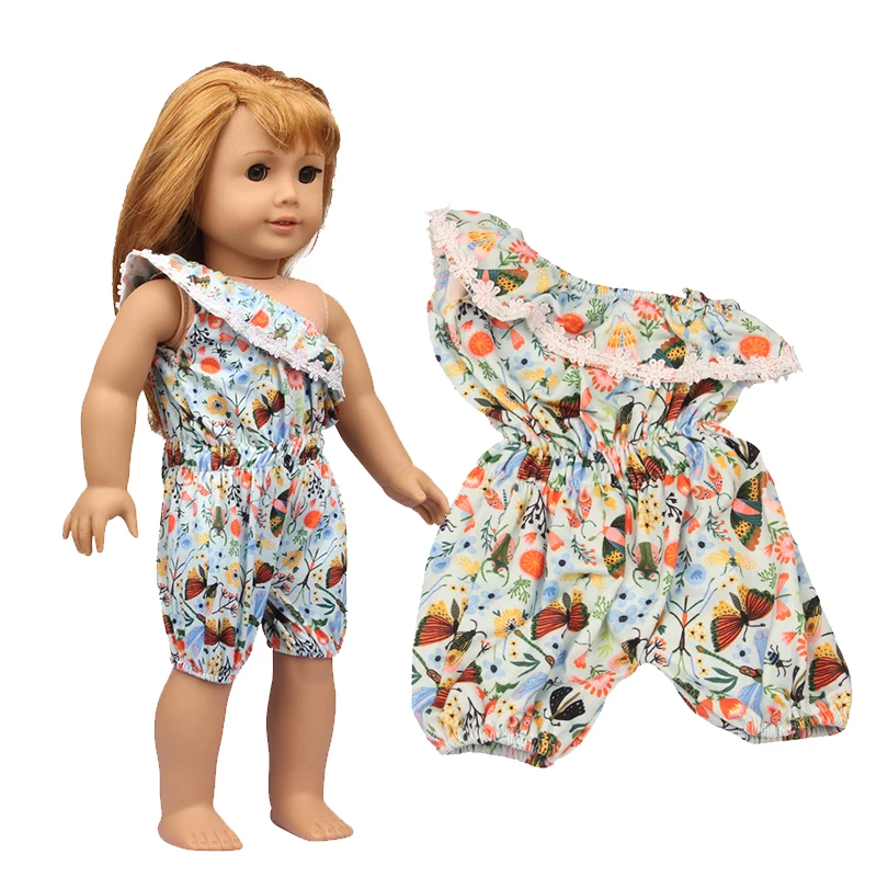 Цветной Летний комбинезон с косой лямкой для 18-дюймовой американской куклы 43 см