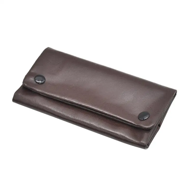 Dark Brown Портативный кожаный мешок для табачных мешков сигарета трубка в рулоне табака длинный секционный кошелек сумка для хранения табака - Цвет: Dark Brown
