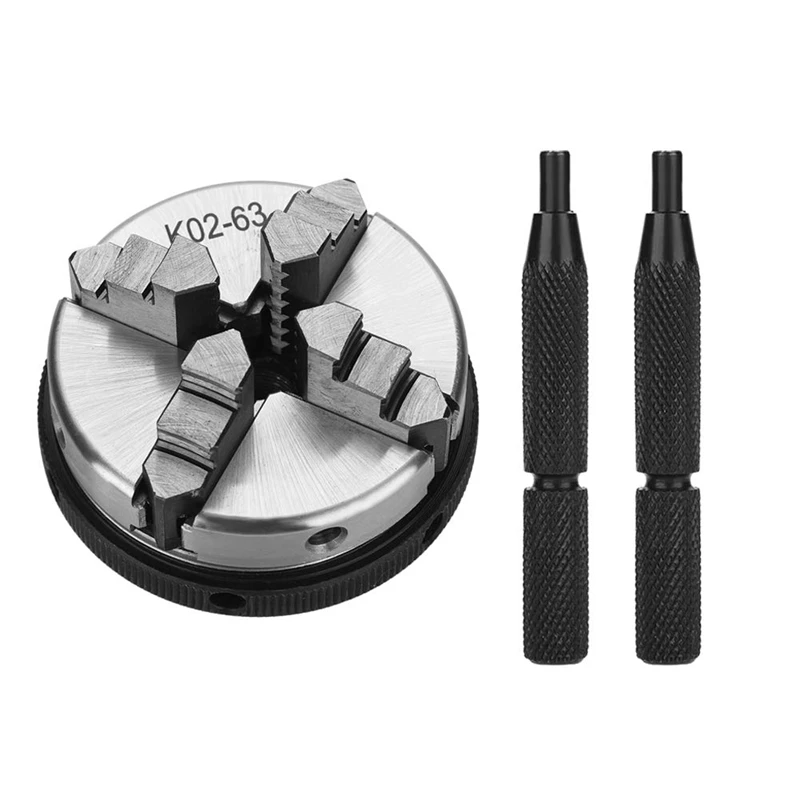 

K02-63 Manual Self-Centering DIY Metal Wood Lathe Chuck Woodworking Parts Tool