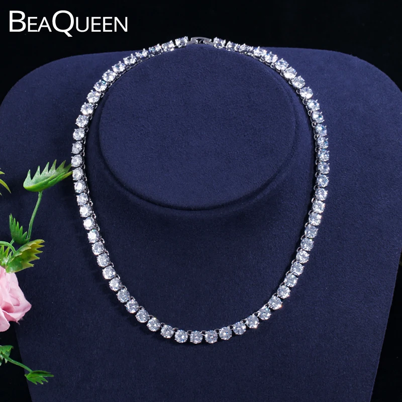Ожерелье чокер BeaQueen N007 женское теннисное ожерелье с кубическим цирконием цвет
