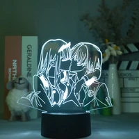 anime darling in the franxx zero two hiro figure 3d light led illusion night lights kids bedroom decorative desk lamp manga gift