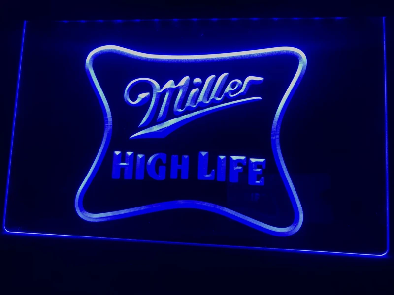 A077 Miller High Life пивной Ad Bar Pub светодиодная неоновая световая вывеска|Таблички и