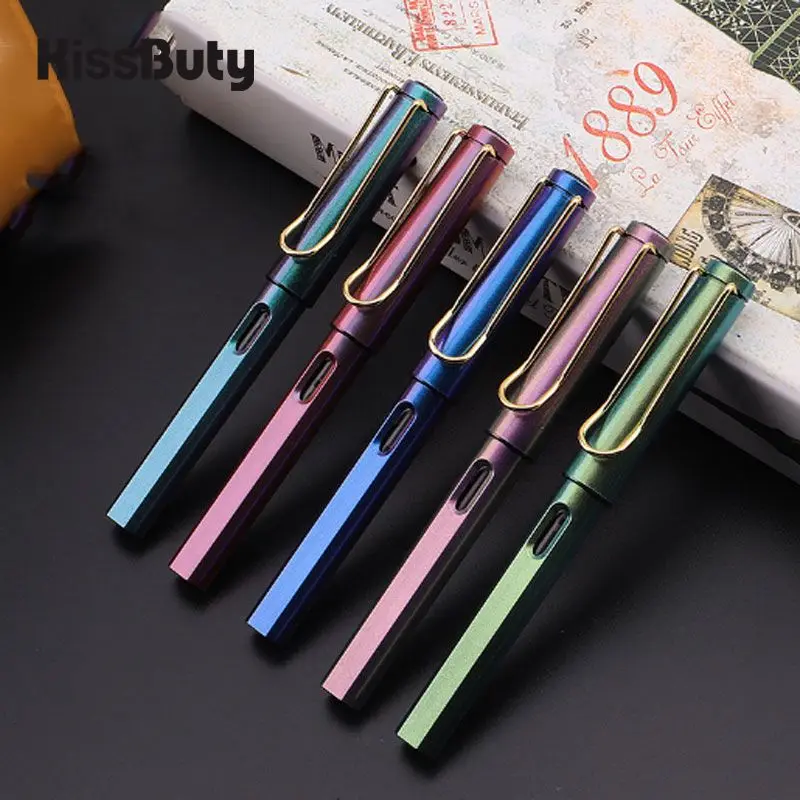 

1/10Pcs/Set Pen 0.5mm Gradient Colors Signature fountain pen Black/Blue Ink School Office Creative Pens Kids Gifts Stationery