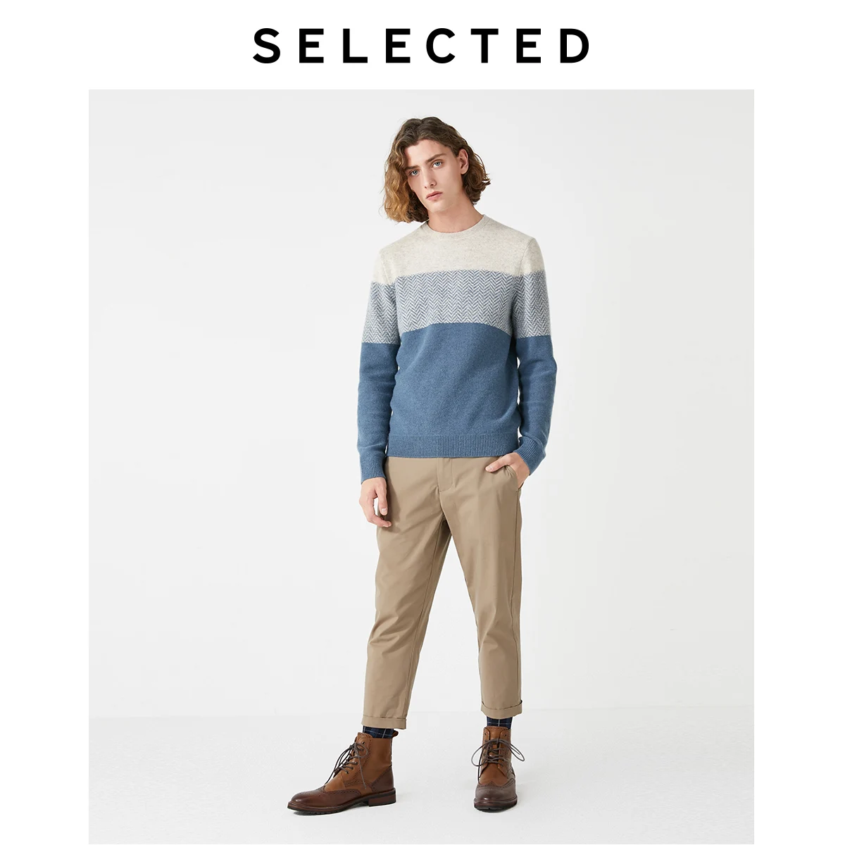 Избранные Новые мужские шерстяные стеганые пуловеры зима новый круглый вырез