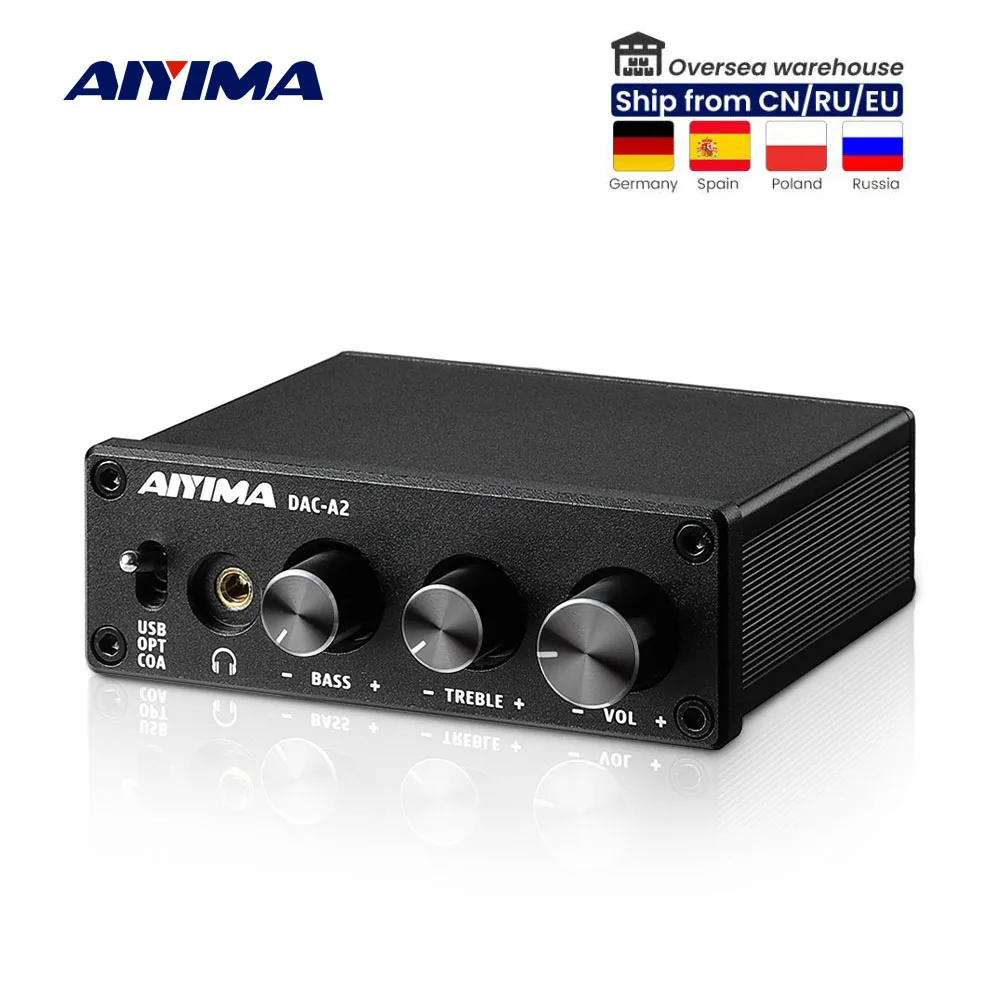 Fone de Ouvido Conversor para Desktop Aiyima Áudio Mini Estéreo Usb Gaming Dac Decodificador Amplificador Adaptador Alimentado Ativo Alto-falante a2