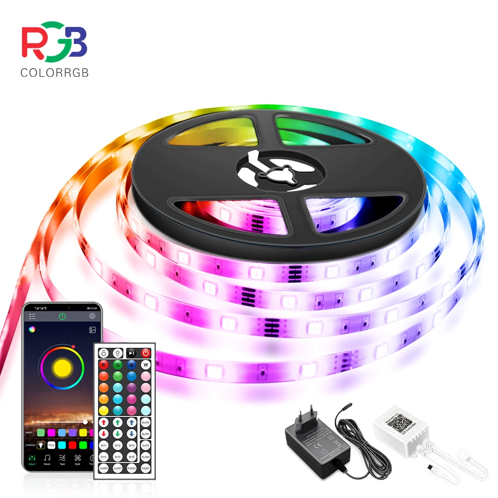 10 м LED 5050 RGB полосы света приложение управления Цвет Гибкая лента luces Светодиодные