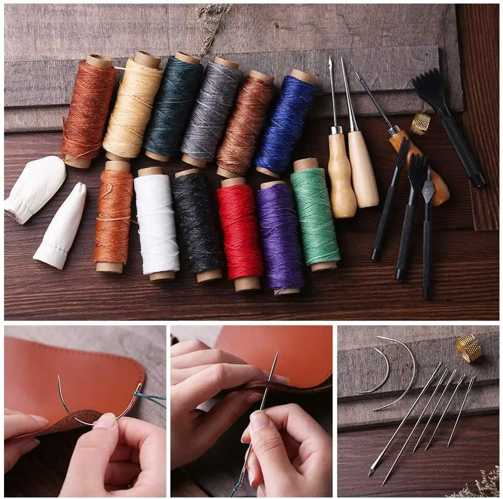 Набор для ремонта кожаной обивки Nonvor 46 шт. набор шитья кожи вощеная нить иглы