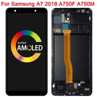 original a750f lcd for samsung galaxy a7 2018 a750fds display with frame 6 0 inch sm a750fn lcd touch screen digitizer assembly