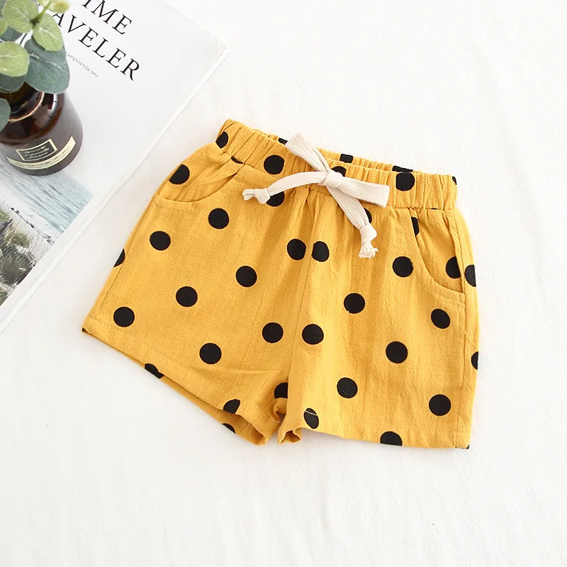 Toddler Girls Shorts 1-5 Years Summer Dot Short Pants Childrens For Clothes Kids Beach Sports Cotton & Linen | Детская одежда и