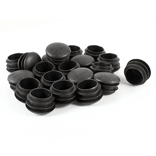 

20 Pcs Black Plastic 25mm Dia Blanking End Caps Round Tube Insert