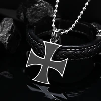 new simple european and american retro necklace iron cross pendant mens party personality pendant friend gift wholesale
