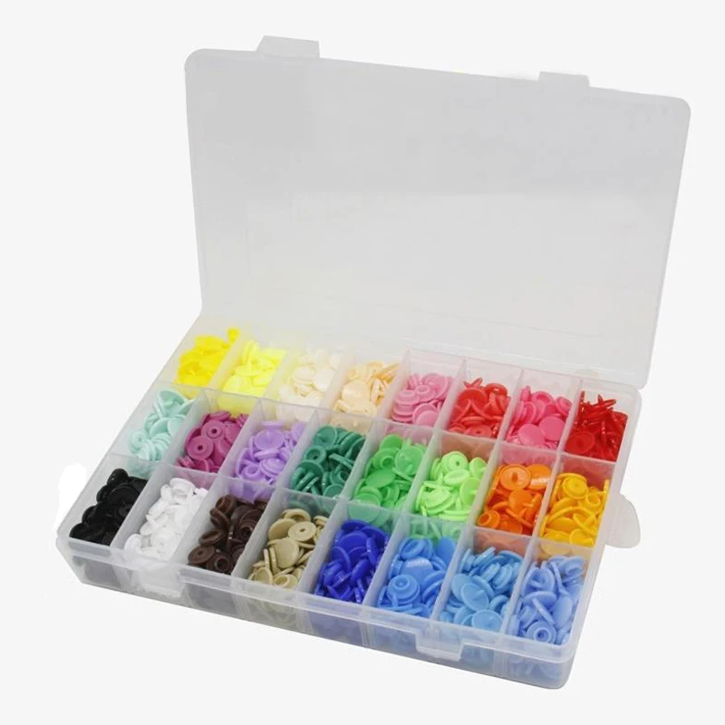 

24 Colors Round Plastic Snap Button Fasteners T5 12mm Garment Accessories For Baby Clothes Clips Quilt Cover Sheet Button 360pcs