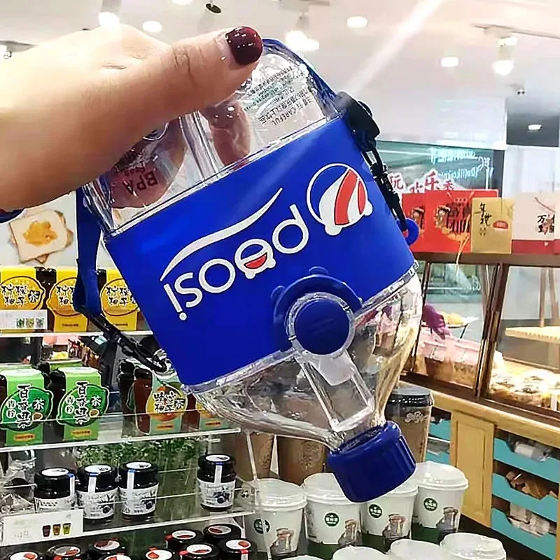 

Creative Cartoon Cute Water Cup with Straw Portable Tritan Drink Cups Cola Cup Straw Water Bottle INS for Girl Gift