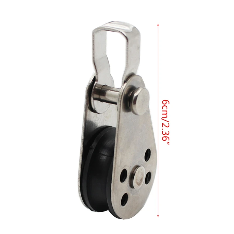 

5pcs Stainless Steel Pulley Block Hanging Wire Towing Wheel Swivel Lifting Rope for Crane Marine Sailing Yacht Ship